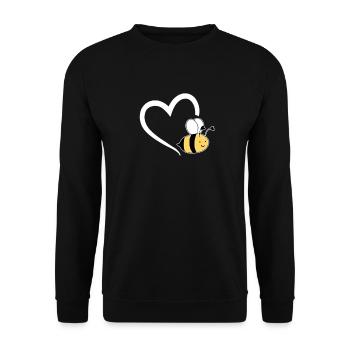 Bienen Herz Honigbiene Imker Geschenk - Unisex Pullover - Schwarz - Vorne - Alina (178cm) & Michal (187cm)