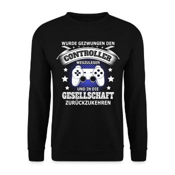Funny Gamer Outfit Zocken Pc Gaming Gift - Unisex Sweatshirt - black - Front - Alina (178cm) & Michal (187cm)