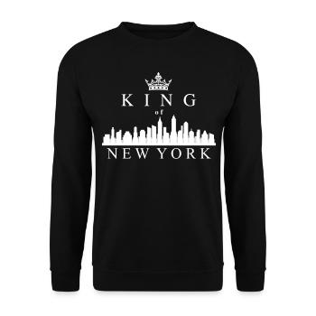 King Of New York Crown NY Skyline White - Sweat-shirt Unisexe - noir - Devant - Alina (178cm) & Michal (187cm)