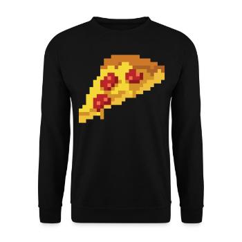 Déguisement rétro 8 bits de Pizza Pixel 80 - Sweat-shirt Unisexe - noir - Devant - Alina (178cm) & Michal (187cm)