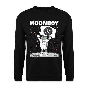 Moonboy XRP Moon Funny Crypto Moon - Unisex Sweatshirt - black - Front - Alina (178cm) & Michal (187cm)