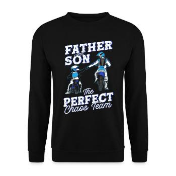 Cadeau de motocross moto dirt bike - Sweat-shirt Unisexe - noir - Devant - Alina (178cm) & Michal (187cm)