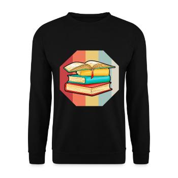 book - Unisex Sweatshirt - black - Front - Alina (178cm) & Michal (187cm)
