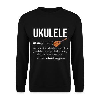Ukulélé - Sweat-shirt Unisexe - noir - Devant - Alina (178cm) & Michal (187cm)