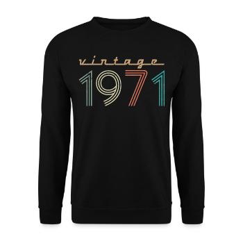 50. Geburtstag 50er Geschenk Vintage 1971 - Unisex Pullover - Schwarz - Vorne - Alina (178cm) & Michal (187cm)