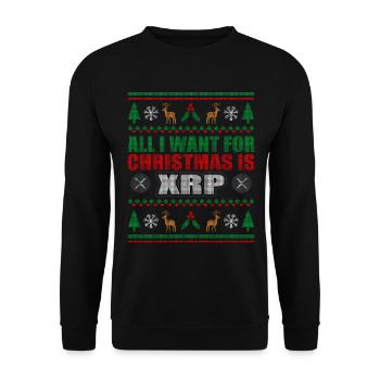 Christmas XRP Investor - Unisex Pullover - Schwarz - Vorne - Alina (178cm) & Michal (187cm)