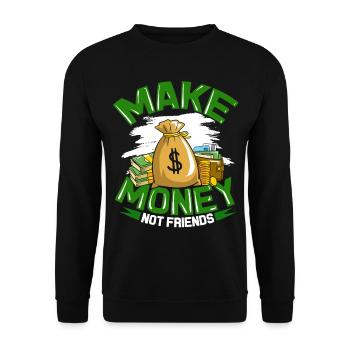 Argent comptant capitalisme dollar euro argent - Sweat-shirt Unisexe - noir - Devant - Alina (178cm) & Michal (187cm)