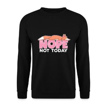 Nope Not Today Sleeping Fox Foxes Lover - Unisex Sweatshirt - black - Front - Alina (178cm) & Michal (187cm)