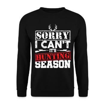 Forester Wild Antlers Deer Hunting Gift - Unisex Sweatshirt - black - Front - Alina (178cm) & Michal (187cm)