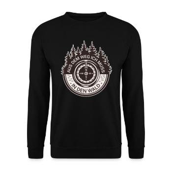 Holzfäller Aus Dem Weg Ich Muss In Den Wald - Unisex Pullover - Schwarz - Vorne - Alina (178cm) & Michal (187cm)
