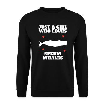 Juste une fille qui aime les cachalots Funny Girls - Sweat-shirt Unisexe - noir - Devant - Alina (178cm) & Michal (187cm)