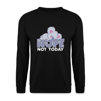 Nope Not Today Sleeping Koala Bear Animal - Unisex Sweatshirt - black - Front - Alina (178cm) & Michal (187cm)