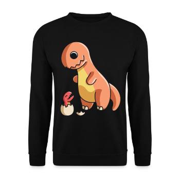 Dinosaurier Dino Kinder Dinosaurier Kleidung - Unisex Pullover - Schwarz - Vorne - Alina (178cm) & Michal (187cm)