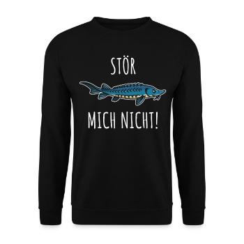Stör Angler witzig Stör mich nicht - Unisex Pullover - Schwarz - Vorne - Alina (178cm) & Michal (187cm)