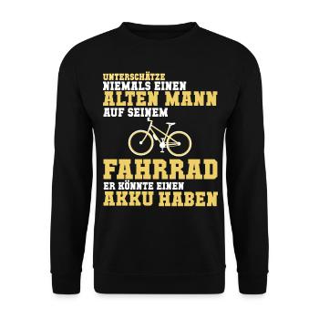 Lustige Fahrrad Sprüche - Unisex Pullover - Schwarz - Vorne - Alina (178cm) & Michal (187cm)