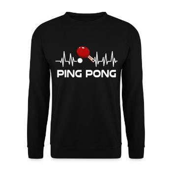 Ping-pong, tennis de table, tennis de table - Sweat-shirt Unisexe - noir - Devant - Alina (178cm) & Michal (187cm)