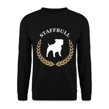 Süßer Staffordshire Bullterrier Hundezucht - Unisex Pullover - Schwarz - Vorne - Alina (178cm) & Michal (187cm)
