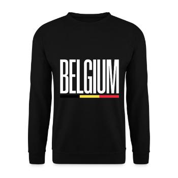 Lustiger belgischer Spruch Belgien Geschenk - Unisex Pullover - Schwarz - Vorne - Alina (178cm) & Michal (187cm)
