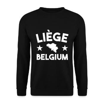 Lustiger belgischer Spruch Belgien Geschenk - Unisex Pullover - Schwarz - Vorne - Alina (178cm) & Michal (187cm)