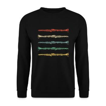 Clarinet orchestra wind instrument instrument - Unisex Sweatshirt - black - Front - Alina (178cm) & Michal (187cm)