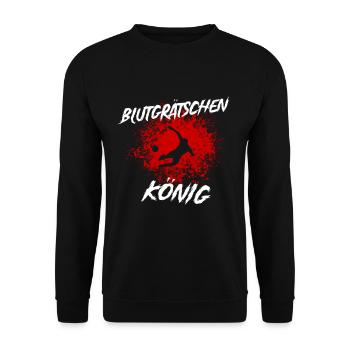 Blutgrätschen-König Verteidiger Defensiv Grätsche - Unisex Pullover - Schwarz - Vorne - Alina (178cm) & Michal (187cm)