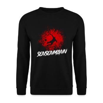 Verteidiger Grätsche Sensenmann Abwehrspieler - Unisex Pullover - Schwarz - Vorne - Alina (178cm) & Michal (187cm)