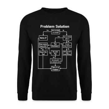 Problem Solution Process Diagram Office Job Joke - Unisex Sweatshirt - black - Front - Alina (178cm) & Michal (187cm)