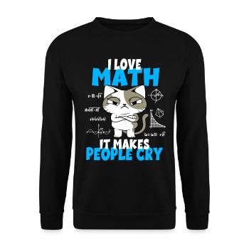 Mathematik Lehrer Studenten Katzen Geschenkidee - Unisex Pullover - Schwarz - Vorne - Alina (178cm) & Michal (187cm)