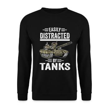 Panzerfahrer Militär Veteran Armee Geschenk - Unisex Pullover - Schwarz - Vorne - Alina (178cm) & Michal (187cm)