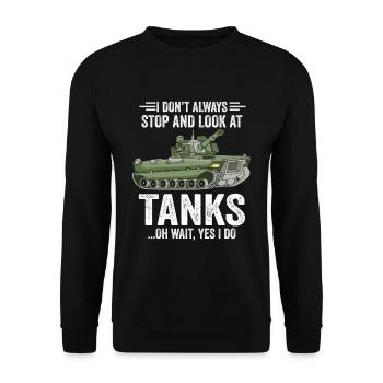 Army tank veteran military gift - Unisex Sweatshirt - black - Front - Alina (178cm) & Michal (187cm)