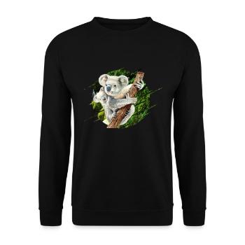 Mama Koala Bear avec bébé - Sweat-shirt Unisexe - noir - Devant - Alina (178cm) & Michal (187cm)
