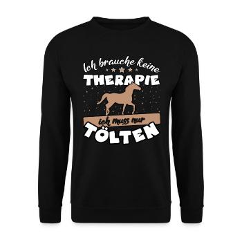 Tölten Pferd Tölt Islandpferd Reiten Reitsport - Unisex Pullover - Schwarz - Vorne - Alina (178cm) & Michal (187cm)