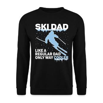 Ski Dad Dad Skiing Dad Winter Gift - Unisex Sweatshirt - black - Front - Alina (178cm) & Michal (187cm)