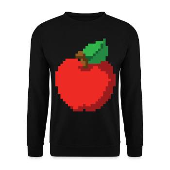 Pixel Apfel 80er Retro 8-bit Kostüm - Unisex Pullover - Schwarz - Vorne - Alina (178cm) & Michal (187cm)