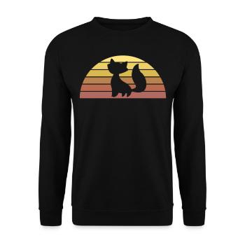 Fox in vintage - Unisex Sweatshirt - black - Front - Alina (178cm) & Michal (187cm)