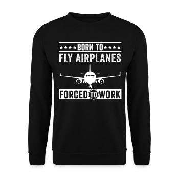 Né pour piloter des avions, forcé d'être P - Sweat-shirt Unisexe - noir - Devant - Alina (178cm) & Michal (187cm)