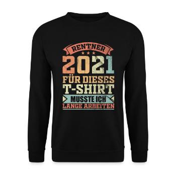 Rentner 2021 - Unisex Pullover - Schwarz - Vorne - Alina (178cm) & Michal (187cm)