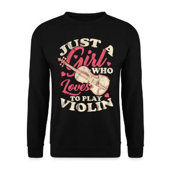 Violon violon orchestre instrument de musique fille - Sweat-shirt Unisexe - noir - Devant - Alina (178cm) & Michal (187cm)