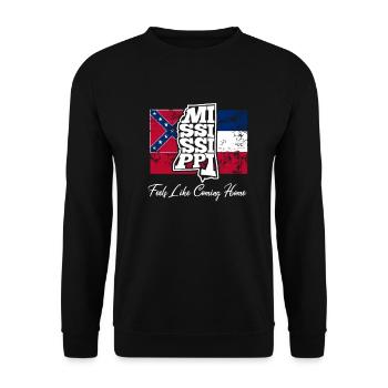 Feels like coming home - Slogan von MS - Unisex Pullover - Schwarz - Vorne - Alina (178cm) & Michal (187cm)