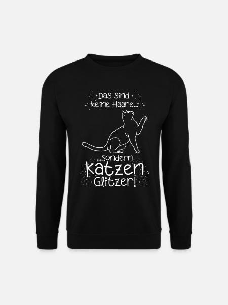 Katzen Geschenk Katzen Haare Glitzer - Unisex Pullover - Schwarz