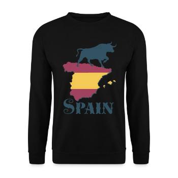 Spain - Unisex Sweatshirt - black - Front - Alina (178cm) & Michal (187cm)