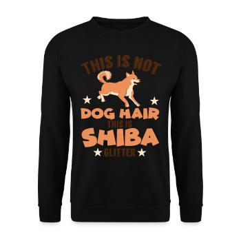 Shiba Inu glitter Akita dog holder - Unisex Sweatshirt - black - Front - Alina (178cm) & Michal (187cm)