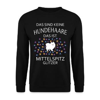 Spitze Deutscher Mittelspitz Hunde Hund - Unisex Pullover - Schwarz - Vorne - Alina (178cm) & Michal (187cm)