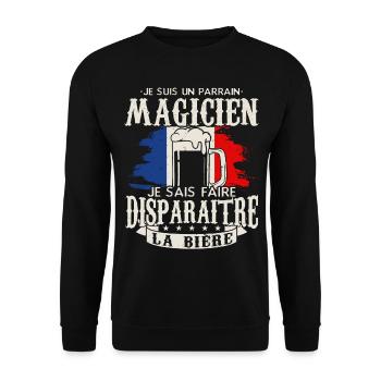 Pate Magier Bier - Unisex Pullover - Schwarz - Vorne - Alina (178cm) & Michal (187cm)