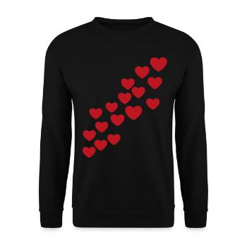 Cœur chaîne - Sweat-shirt Unisexe - noir - Devant - Alina (178cm) & Michal (187cm)