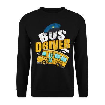 Busfahrer Beruf Omnibus Bushaltestelle Fernbus - Unisex Pullover - Schwarz - Vorne - Alina (178cm) & Michal (187cm)