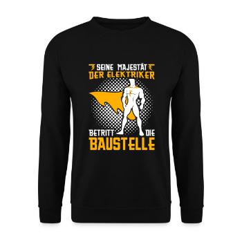 Elektriker Arbeit Baustelle Handwerker Handwerk - Unisex Pullover - Schwarz - Vorne - Alina (178cm) & Michal (187cm)