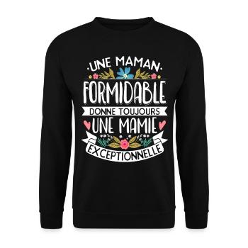 Mamie Exeptionnelle Cadeau - Sweat-shirt Unisexe - noir - Devant - Alina (178cm) & Michal (187cm)