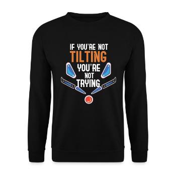 Pinball Retro Arcade Pinball Machine Flipper Gamer - Unisex Sweatshirt - black - Front - Alina (178cm) & Michal (187cm)