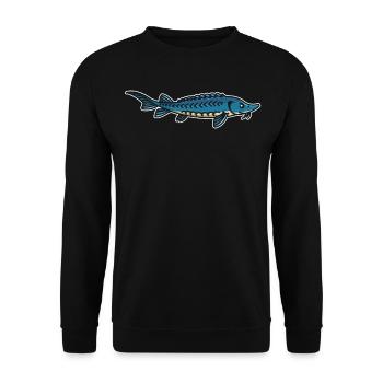 Stör Angler witzig Stör mich nicht - Unisex Pullover - Schwarz - Vorne - Alina (178cm) & Michal (187cm)